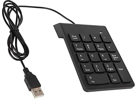Denash Pavé Numérique Filaire, pavé Numérique USB 18 Touches, pavé Numérique Ultra Fin Plug and Play, Clavier de comptabilité Financière Portable pour Ordinateur Portable PC