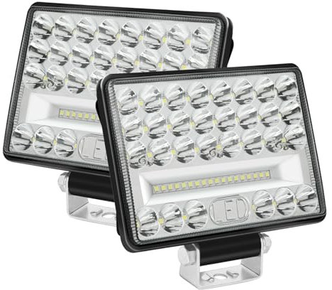 WELLIT LED Arbeitsscheinwerfer Scheinwerfer 2x6 Zoll 175w 12v 24v,LED Zusatzscheinwerfer Rückfahrscheinwerfer Flutlicht Wasserdicht IP68 Traktor SUV Auto