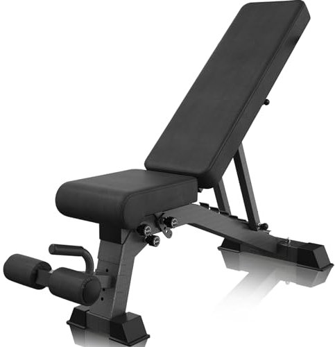 Adjustable Weight Bench with 12x4x4 Positions, 1200LB Heavy Duty Workout Bench for Home Gym, Commercial Incline-Flat-Decline Bench Press for Full Body Fitness, Fully Upright Backrest with 4 Suitable Leg Rest Gears - 2026