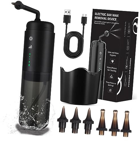 Hoement Automatic Electric Ear Cleaner Spray Dispositif Intelligent De Nettoyage Oreilles Élimination Cérumen Pour Confort Optimal Nettoyage Sûr Et Pratique à Ou Voyage