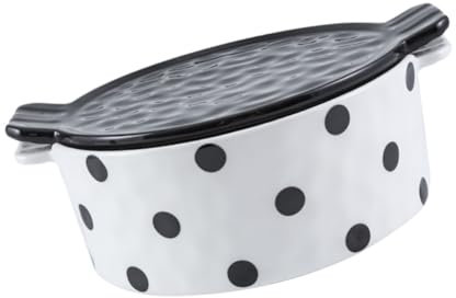 PHENOFICE Ciotola Da Forno Ceramica Multifunzionale Con Coperchio Per Cheesecake Zuppe e Piatti Al Forno Design Elegante Con Manici Perfetta Per Cucina e Servizio Tavola