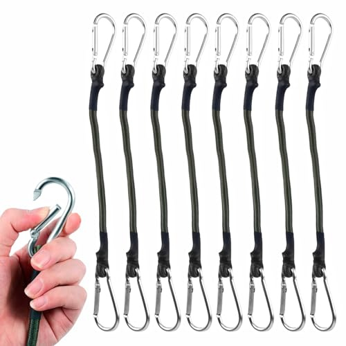 LSRVNM 8 Stück Spanngummi, 30cm Expander mit Karabinerhaken, Spanngurte mit Haken, Gepäckspanner für Sonnensegel, Tarps, Camping, Fahrrad, Auto, Ladung