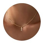 TINGN Kette Gold Damen Mädchen - 14K Vergoldete Kette mit Buchstaben Schmuck Gold Frauen, Herz Halskette Initialen Personalisierte Kette Anhänger Buchstaben F Geschenke für Mädchen Frauen