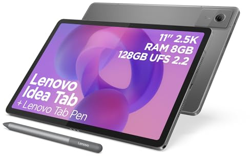 Lenovo Idea Tab - Display 11 2.5K (2560x1600) 90Hz, Processor Mediatek Dimenity 6300, RAM 8GB, Memory 128GB, WiFi 5, Tablet Android 15, Tab Pen included - Luna Grey