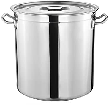 Genérico Olla de Acero Inoxidable Resistente de 20 l - Olla Comercial para Sopa Espesa con Asas Resistentes al Calor y Tapa hundida - Olla Redonda Duradera para Uso en restaurantes y hogares