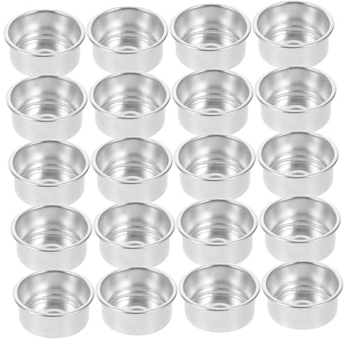 SOLUSTRE 20pièces Lot de Coupelles Aluminium Rondes pour Bougies Chauffe-Plat sans Bords Tranchants pour Mariage Et Anniversaire