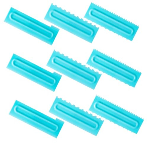 COLLBATH 9pièces Grattoir à Gâteau Plastique Outil De Décoration De Gâteau Lisseur De Glaçage Fondant Kit Outils De Cuisine pour Glaçage Et Mousse Au Beurre