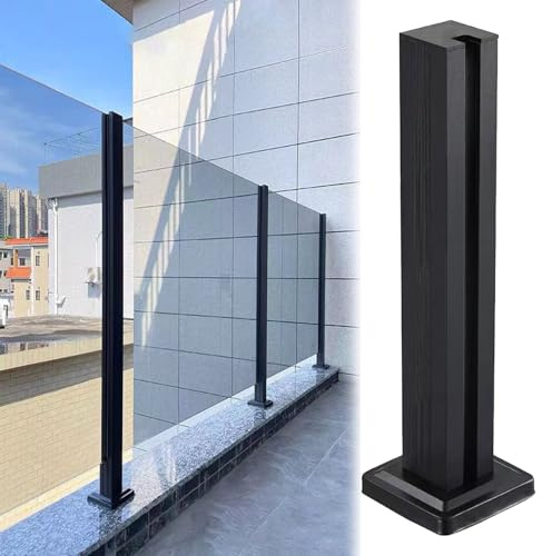 Palo per ringhiera a balaustra in vetro con fessure per spigot e base robusta per paesaggi interni ed esterni, altezza 130-60 cm