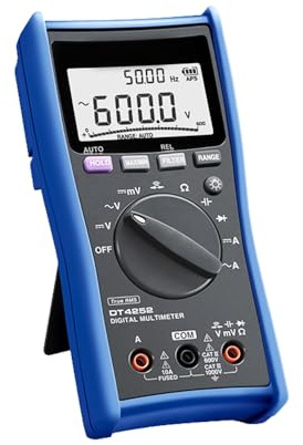 Multimetro digitale professionale (Tensione CA: da 6.000 V a 1000 V, Tensione CC: da 600,0 mV a 1000 V) con display LCD a 6000 conteggi per manutenzione industriale ed elettrica | Modello: DT-4252