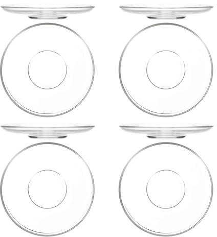 NUOBESTY Platos Pequeños de Cristal Transparentes Redondos 9x9 Cm, Juego de 8 Platillos de Vidrio para Té, Posavasos y Aperitivos, Aptos para Uso Diario y Eventos Familiares