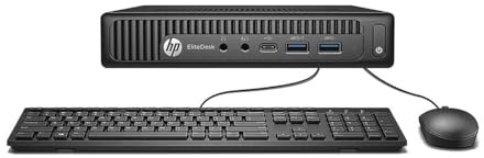 HP EliteDesk 800 G2 Mini PC de Bureau, Intel Core i3-6100, 8 Go de RAM, SSD de 256 Go, Clavier QWERTY US, Wi-FI, Bluetooth, Windows 11 Pro (Reconditionné)