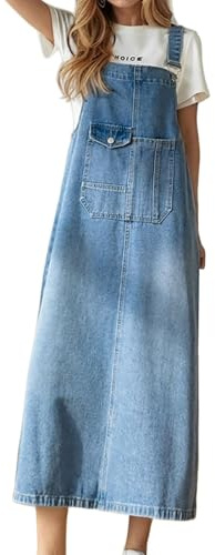 Gonna Jeans Donna Lunga Classic Salopette Abito Gonne Corta Morbida Halter Abiti Vestito Elegante Larghi Taglie Forti Jean Casual Moda Leggeri Eleganti Comodi Ventilato #0311Y