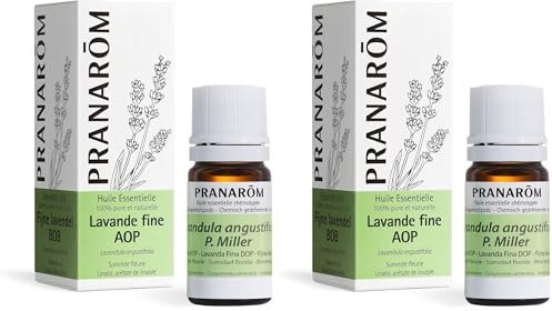 Pranarôm | Huile Essentielle Lavande Fine AOP | Lavandula angustifolia | Sommité Fleurie | HECT | 5 ml (Lot de 2)