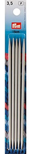 Prym Handarbeitszubehör Strumpfstricknadeln 15cm 3,5mm, Grau