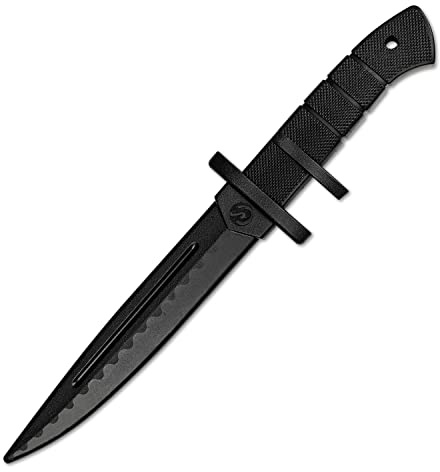 MASTER USA Martial Arts Rubber Training Knife - 12.25-inches Overall, Black Rubber Blade w/Pointed Tip, Safe for Self Defense, Cosplay, Martial Arts