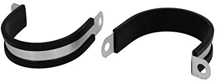sourcing map 2Stk 50mm Dmr. EPDM Gummi gezeichnet P Clips Wasser Rohr Schlauchschellen Halter de