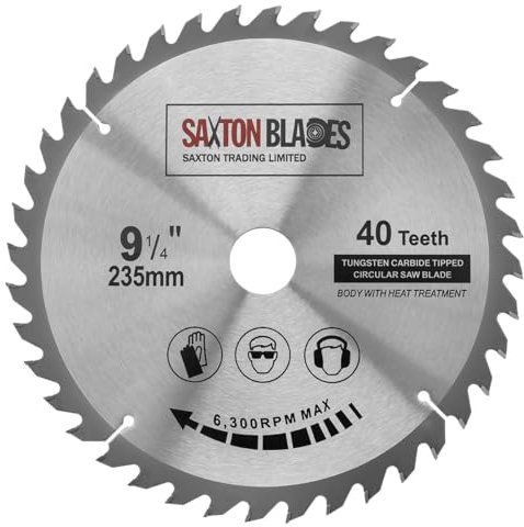TCT23540T Saxton TCT Circular Wood Saw Blade 235mm x 30mm Bore x 40T for Bosch Makita Dewalt