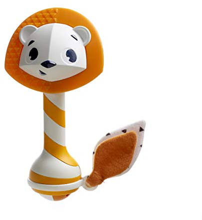 Tiny Love 2-in-1 Baby Rassel & Beißring Spielzeug, niedliche Babyrassel im Löwen Design mit Beißring und tollen zusätzlichen Spielmöglichkeiten wie Knisterstoff und Spielball, Leonardo