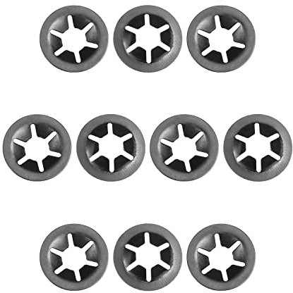 Othmro Lot de 50 rondelles de verrouillage à dents internes Starlock - Assortiment de fixations rapides - En acier inoxydable - Gris