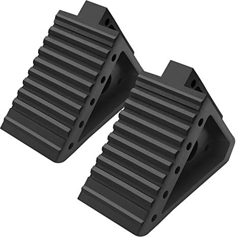 Jack Boss Solid Wheel Chocks Heavy Duty Rubber Tire Stop Block for Car Sedans SUV ATV Truck Tire Chocks with Wide Handle (2 PCS)…