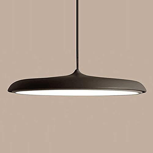 ZHRENXN Candelabro redondo moderno y simple, lámpara colgante LED con atenuación de tres colores, luz colgante empotrada en forma de platillo volante de colores, accesorios de iluminación para restaur