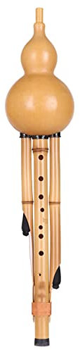 9-Loch-Weitbereichs-Kürbisflöte Handgefertigte Kürbisflöte Aus Bambus Das Anfänger-Piccolo-Instrument Spielen C B B Kürbisseide Gut Bläst Und Langlebig (Color : Wood, S : F-Key)