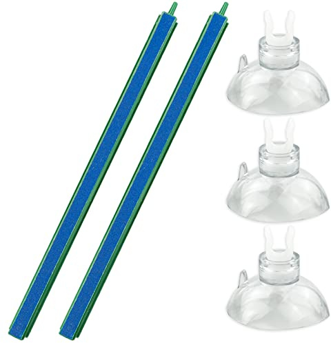 Difusor de burbuja de barra de piedra de aire de 12 pulgadas, 30 cm, 2 unidades, gancho de tubo de oxígeno, 2 paquetes de tanque de peces, piedra de aire, tanques de peces, acuarios e hidropónicos