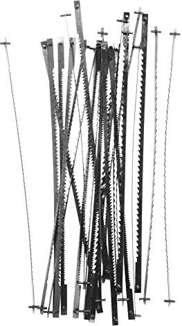 Dekupiersägeblätter, 24-teilig, Dekupiersägeblätter aus Stahl bis 127 mm, mit Kreuzstift, 10/15/18/24 Zähne, feine Sägeblätter, Standard