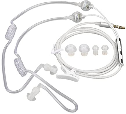 Luftschlauch-Kopfhörer, Universelle 3,5-mm-In-Ear-Ohrhörer mit Beidseitigem Luftschlauch, Anti-Strahlungs-Kopfhörer mit Geräuschunterdrückung und Premium-Sound, für Tablets, (Weiß)