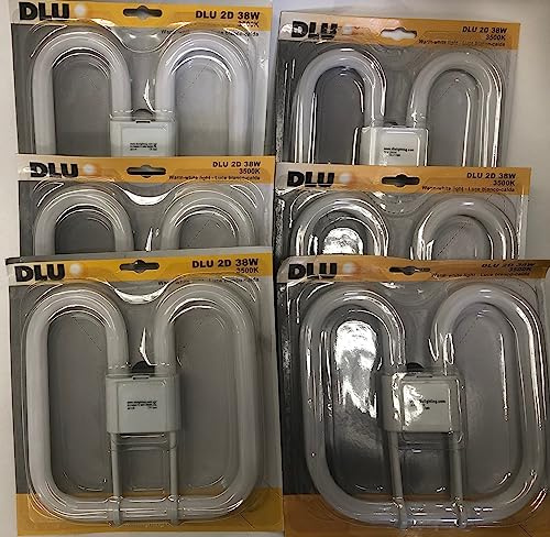 DLU 4 Pieces FLP4S9V72 F382D/835/4Pin 8x8x1 2D CFL 38W 3500K GR10q-4 Pin Base Same as GE 22181 2D CFL 38 Watt Light Bulb