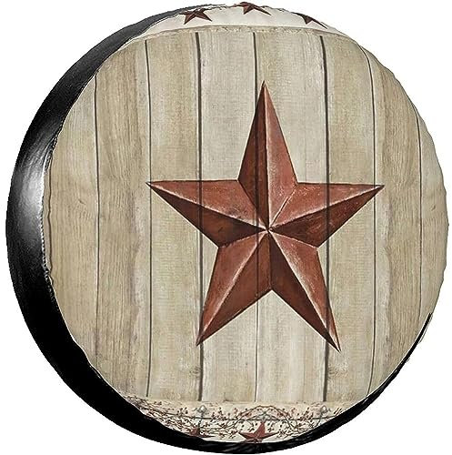 Reifenschutzhülle Barn Star Western Texas Star Und Primitive Beeren Auf Land Holzbrett Universal Autoreifen Tasche Waschbar Autoreifen Für Truck Fahrzeuge SUV 16inch