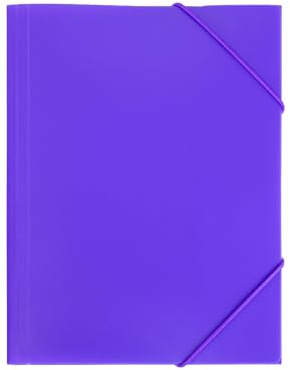 Raylu Paper Carpeta A5 con Gomas Elásticas y Solapas, Carpetade de Plástico Resistente y 100% Reciclable con Cierre Elástico para Documentos, Oficina, Escuela y Organización (A5, Violeta)