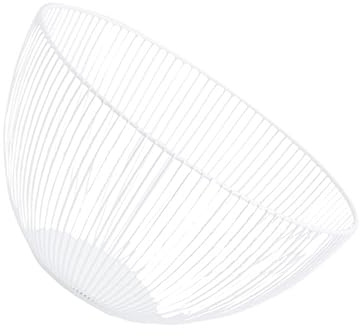 Amosfun Iron Drain Basket for Kitchen Hollowed Fruit and Vegetable Storage Basket White for Washing and Draining Practical Home Organizer
