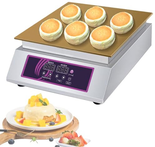 Hydravex Macchina per Pancake elettrica, Macchina per Pancake Antiaderente, Macchina per Muffin Commerciale in Acciaio Inossidabile Adatta per preparare soufflé, Pancake, Muffin e Waffle,SingleHead