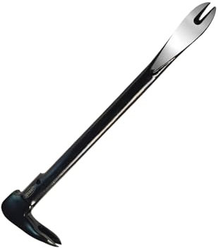JOVANT 2-Piece Nail Puller Set, 12”Pry Bar, 10” Mini Crowbar, Cats Claw Nail Remover, pry bar set, for Kitchen Remodel, Prying Apart Baseboard, Multi-sided Forged Steel Made carpenter tools (12'')