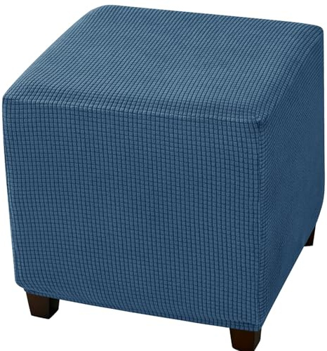 AQIGR Fußhocker Bezug Ottomane Quadratisch Schonbezug Hockerbezug 40x40 Stretch Husse für Fußhocker Ottomanischer Hocker-Bezug Überzug Hocker Protector Waschbar(Color 14)