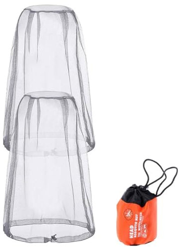 KGDUYC 2 piezas sombrero protección contra insectos para la cabeza y la cara con mosquitera,para pesca, protección contra abejas, protección contra mosquitos jungla (gris)