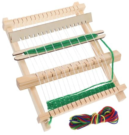 Operitacx 1 Set DIY Webstuhl Tragbare Handgemachte Strickmaschine Holzrahmen Handwerk Webwerkzeug Für Garn Und Armband Kreatives Webspielzeug