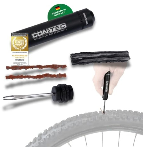 CONTEC Fahrrad-Reparaturset Komplettset, Flickzeug Fahrrad, Tubeless-Reifen, Fahrradreifen Reparaturset, Fahrrad Werkzeug, Zubehör für E-Bike