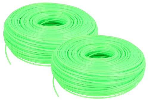 vhbw 2x Universal Trimmer-Faden für Rasenmäher, Rasentrimmer - Ersatz-Faden Grün, 2 mm x 100 m, Rund