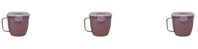 3 x mikrovågsugnskoppar 620 ml med handtag i rosa – BPA-fri, mikrovågsugnssäker, diskmaskinssäker och värmebeständig – som kaffekopp, soppkopp och snacksmugg för kontor, hem och på språng