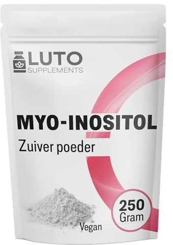 Poudre de myo-inositol - Poudre d'inositol 100 % pure - 2000 mg dose quotidienne - 250 grammes - Vitamine B7 - Goût & soluble - Sans additifs inutiles - LUTO Supplements