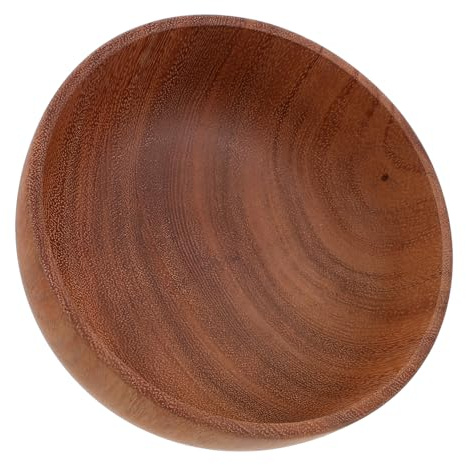 PRETYZOOM Ciotola in Legno di Acacia Grande, Rotonda, Rustica ed Elegante, per Insalata e Zuppa, Lavorazione Fine, Adatta a Tavola