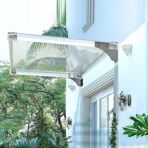 Auvent de Porte et Fenêtres de 5 Mm d'Épaisseur,Marquise Solaire Abri Banne,Marquise de Porte d’Entrée Protection UV,Pluie,Neige,Design Moderne,Auvent Arqué Insonorisé (50x70cm/20 x28)