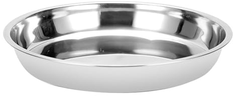 STOBAZA Runde Edelstahl Grillplatte 12 Zoll Bbq Auffangschale Lebensmittelhalter Für Picknick Camping Familienfeier Spülmaschinenfest