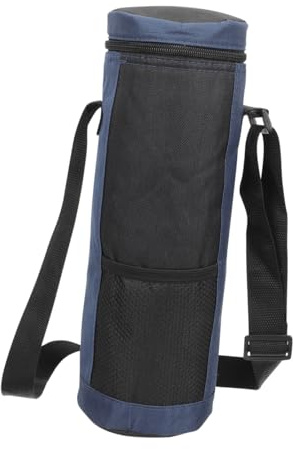 TOYANDONA Oxford Cloth Insulated Water Bottle Storage Bag with Shoulder Strap Lightweight Thermal Cooler Pouch for Drinks for Outdoor Travel