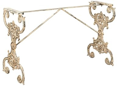 Biscottini Tischgestell aus Gusseisen, 123 x 49 x 76 cm, Gestell für Tischbeine für den Außenbereich, Sockel für Glasplatte, Gestell für Esstisch, Schreibtisch, Gartentische – rechteckige Tischfüße