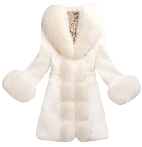 Vhersily 2026 Damen Winter Plüsch Mantel Lang Elegant Verdickt Warm Winddicht Casual Business Klassische Bequeme Streetwear Herbst Winter Bequem Für Abendessen, Hochzeit