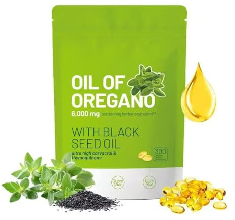 NHPY Huile d'origan, huile de cumin noir biologique, mélange équilibré d'huile d'origan et d'huile de cumin noir，capsule.