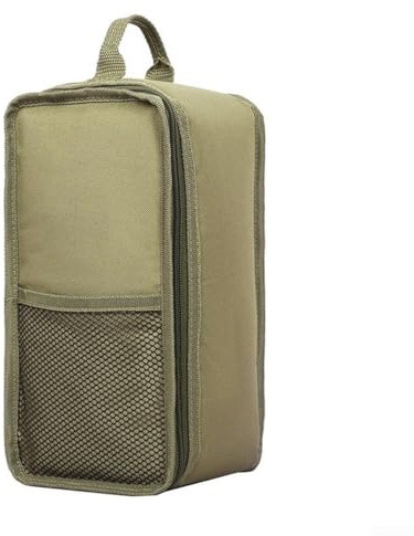 Sac de rangement pour lampe à huile en polyester 600D avec capacité de 5 L, poignée de transport et poche avant en maille, convient pour les lanternes de camping, taille 15 x 13 x 27 cm